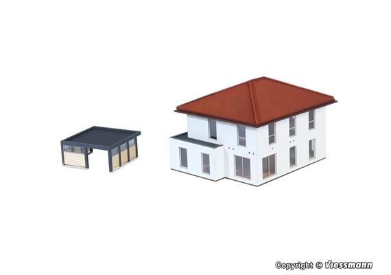 Kibri 38336 Kubushaus Mia mit Carport - Polyplate Bausatz - H0 (1:87) | Bild 5