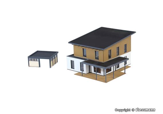 Kibri 38337 Kubushaus Saskia mit Carport - Polyplate Bausatz - H0 (1:87) | Bild 5