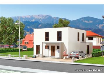 Kibri 38339 Kubushaus Lina mit Terrasse - Polyplate Bausatz - H0 (1:87)