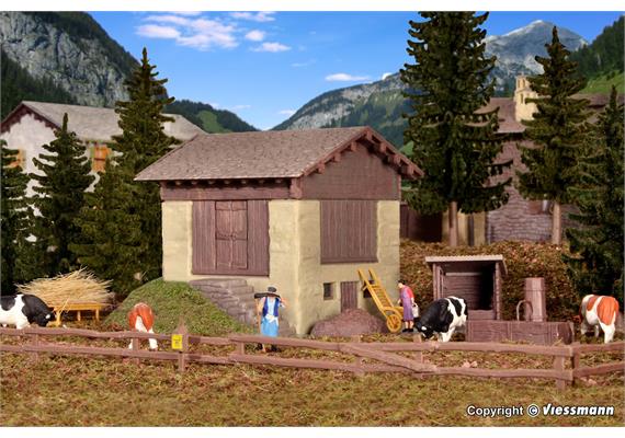 Kibri 38814 Stadel mit Zaun in Grevasalvas - H0 (1:87) | Bild 1