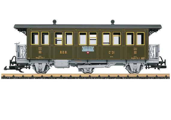 LGB 31332 BDB Personenwagen C 31, 3. Klasse der Brünig Dampfbahn - Spur G IIm (1:22,5) | Bild 1