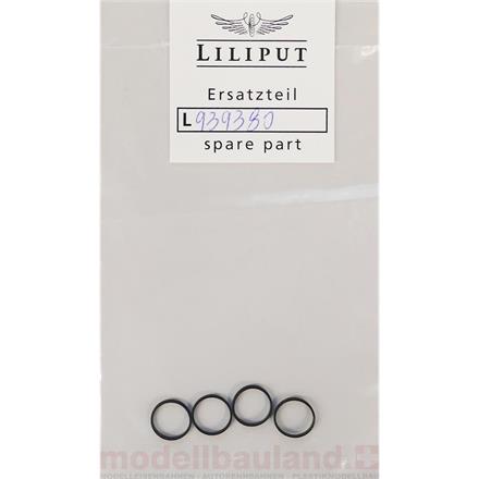 Liliput 939380 Haftreifen, 9,8 mm für KISS-Fahrzeuge, 4 Stück - H0 (1:87)