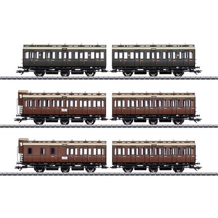 Märklin 42047 Drei 3-achsige Abteilwagen-Set KPEV, mit LED Innenbeleuchtung - H0 (1:87)