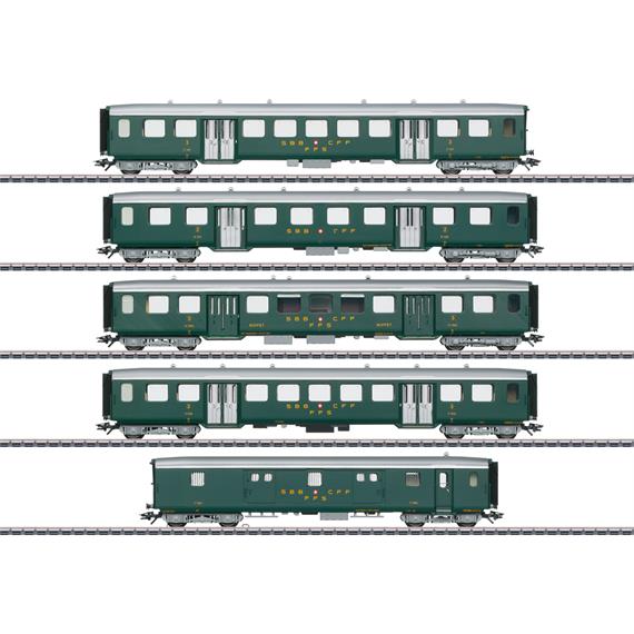 Märklin 43369 SBB Leichtstahlwagen-Set zur Ae 3/6 I mit LED- Innebeleuchtung - H0 (1:87)