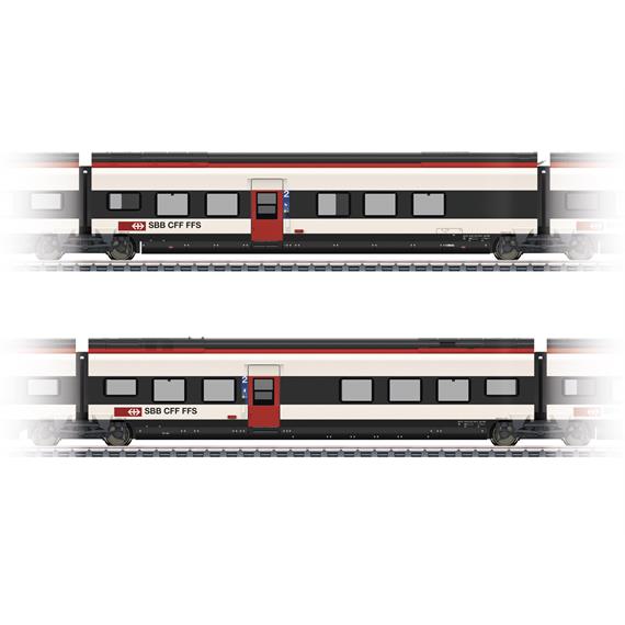 Märklin 43462 Ergänzungswagen-Set 2 zum SBB RABe 501 Giruno, AC 3L, LED-Innenbl. - H0