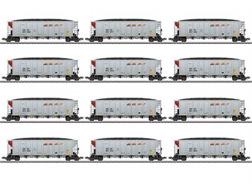 Märklin 45666 Hopper Car Set BNSF, zwölf Kohletransportwagen, AC 3L - H0