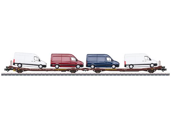 Märklin 47430 Flachwagen-Paar Laads 800B der Transwaggon, beladen mit vier VW Crafter - H0 | Bild 1