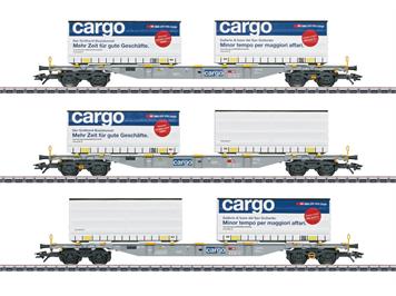Märklin 47463 Drei 4-achsige Containertragwagen Bauart Sgnss der SBB Cargo AG - H0 (1:87)