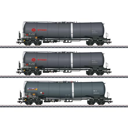 Märklin 47551 Kesselwagen-Set Zacns 3-teilig, Privatwagen der Ermewa SA & Millet SAS - H0