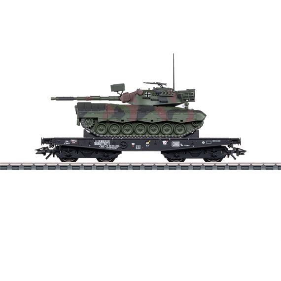 Märklin 48877 DB Schwerlast-Flachwagen Rlmmps mit Leopard 1A1, AC 3L - H0 (1:87)