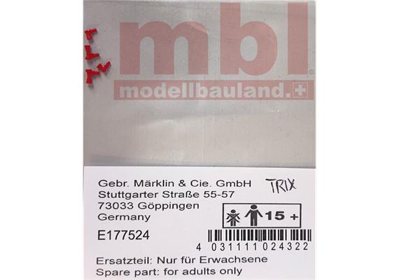 Märklin/TRIX E177524 Signalhörner-Satz rot (2x2) - H0 (1:87)