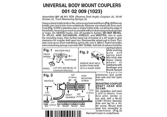 Micro-Trains 489-001.02.009 Kupplung für Chassismontage (zwei Paare) N