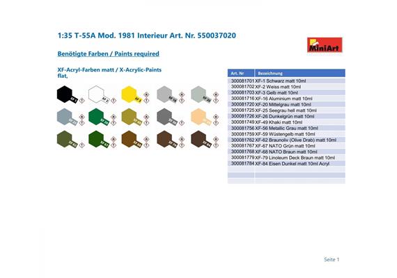 MiniArt 37020 T-55A Mod. 1981 Interieur - Massstab 1:35 | Bild 2