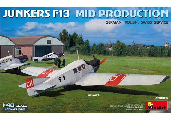 MiniArt 48005 Junkers F13 Zivil Mit. Prod. - Massstab 1:48 | Bild 1