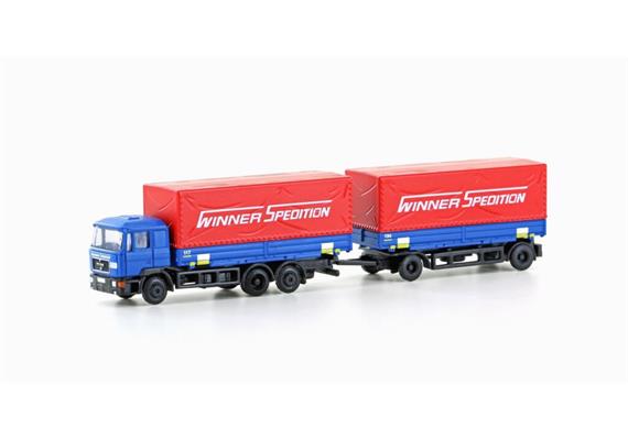 Minis LC4630 MAN F90, 3-ACHS WECHSELPRITSCHEN-HÄNGERZUG WINNER - N (1:160)