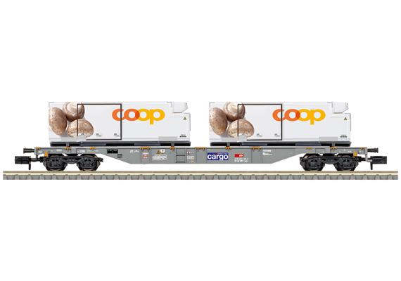 Minitrix 15496 SBB Containertragwagen der Bauart Sgns mit coop® "Champignonsi" - N (1:160)