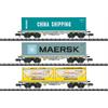 Minitrix 18703 Containertragwagen-Set Bauart Sgmmns 190 der AAE - N (1:160)