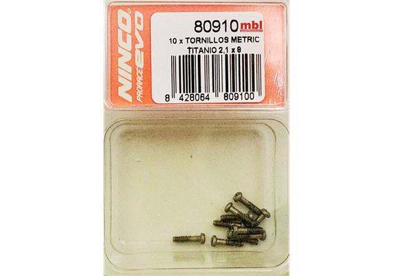 Ninco 80910 ET 10 x Titan metrische Schrauben 2,1 x 8/5 und 3 mm