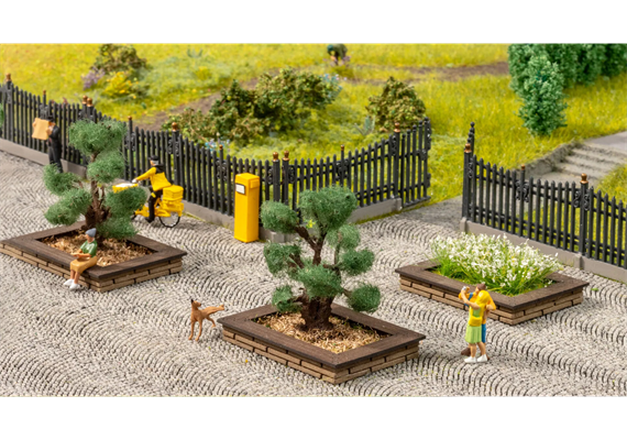 NOCH 14105 Blumeninsel, 2 Stück, je 4,5 x 3 cm, 0,6 cm hoch - H0 (1:87) | Bild 1