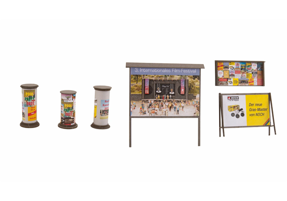 Noch 14217 Laser-Cut Litfasssäulen & Werbewände - H0 (1:87) | Bild 2