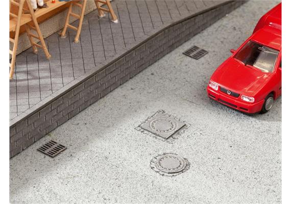 Noch 14218 Laser-Cut minis "Schachtdeckel und Gully's" 25 Stk. - H0 (1:87) | Bild 1