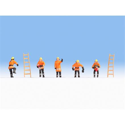 Noch 15022 Feuerwehr (orange Schutzanzüge) HO