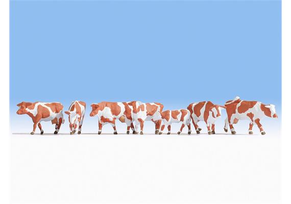 Noch 15726 Kühe braun-weiss - H0 1:87