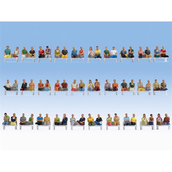 Noch 16072 Mega-Spar-Set sitzende Figuren ohne Beine und Bänke (60 Stk.) - H0 (1:87)