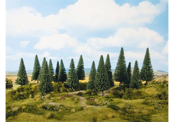 Noch 24643 Tannen 16 Stück, 4 - 10 cm hoch, H0 | Bild 1