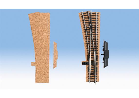NOCH 50428 Kork-Formteil Weiche links 3mm (passend für Märklin Nr. 22715)