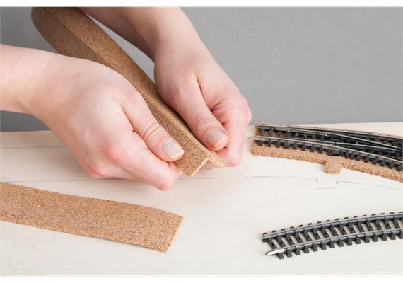 NOCH 50490 Kork-Gleisbettung 2 mm (6 Stk. à 2,8 x 50 cm) - N (1:160) | Bild 2