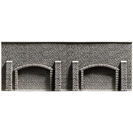 NOCH 58059 Arkadenmauer extra lang, 66,8 x 12,5 cm - H0 (1:87)