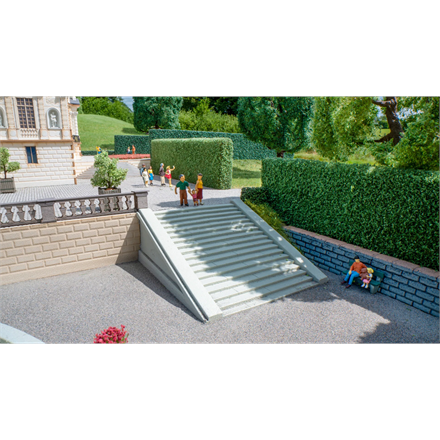 Noch 58316 Freitreppe, gerade, 2 Stück, 7,4 cm x 7,9 cm x 3 cm - H0 (1:87)