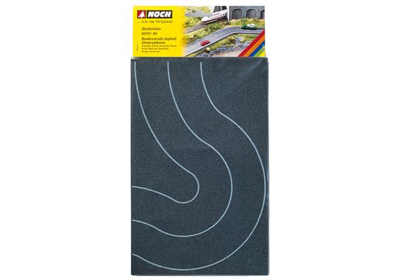 Noch 60701 Bundesstrasse Universalkurve Asphalt, 2 Stück - H0 1:87 | Bild 3