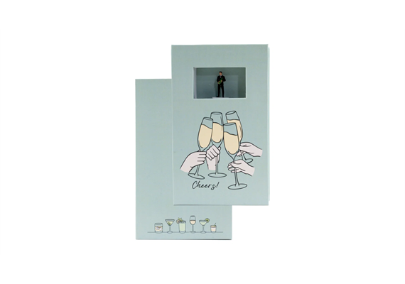 NOCH 99508 Geschenkbox „Cheers!”, 9 cm x 15 cm, 2,5 cm hoch | Bild 1