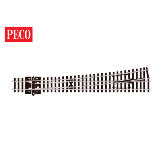 Peco SL-E389 Cd80 8° Weiche links, lang, R 914 mm - N (1:160)
