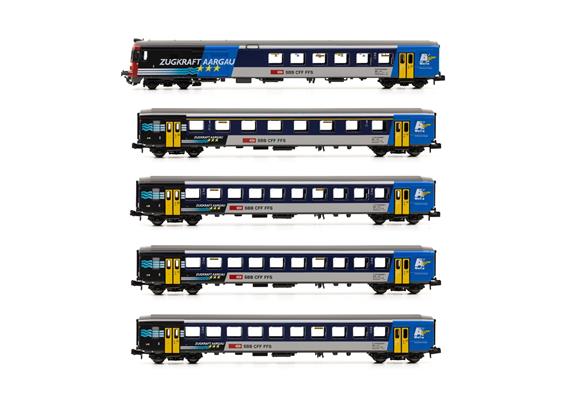 PIKO 94462 SBB N-Set 5-tlg. RE ZUGKRAFT AARGAU, 1x BDt, 1x A, 3x B, Ep. V - N (1:160) | Bild 1