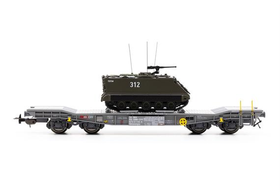 PIKO 96281 SBB Panzertransportwagen Slmmps 001-5, mit M113, Ep. VI - H0 (1:87) | Bild 2