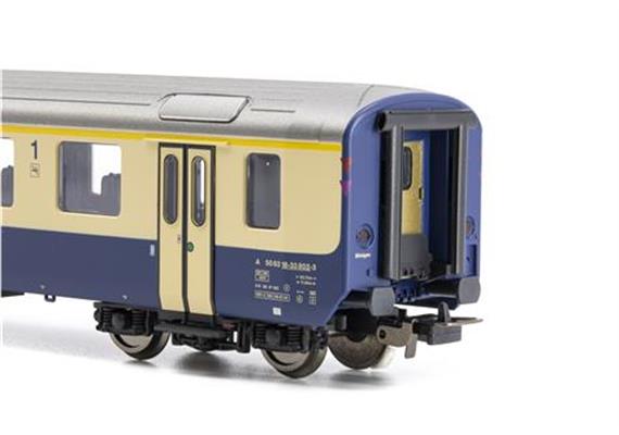 PIKO 96793 BLS Personenwagenset EWI 1 x A, 2 x B, AS-türen, Omegalogo, 3teilig, DC, H0 | Bild 2