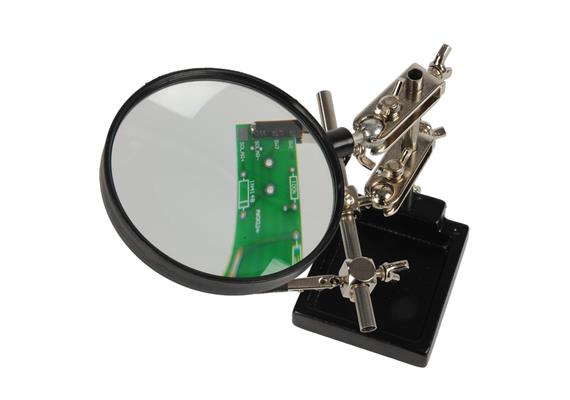 Platinenhalter Dritte Hand mit Lupe mit 1,75-facher Vergrößerung (3 Dioptrien) | Bild 1