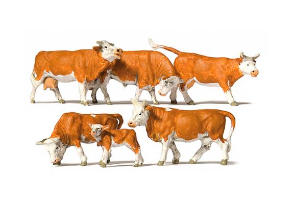 Preiser 10146 Kühe, braun gefleckt - H0 (1:87)