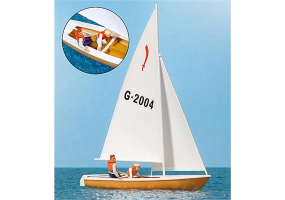 Preiser 10681 Segler mit Segelboot (4) - H0 (1:87)