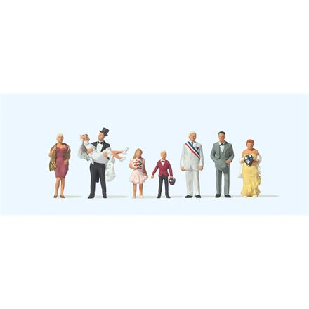 Preiser 10790 Brautpaar mit Hochzeitsgesellschaft - H0 (1:87)