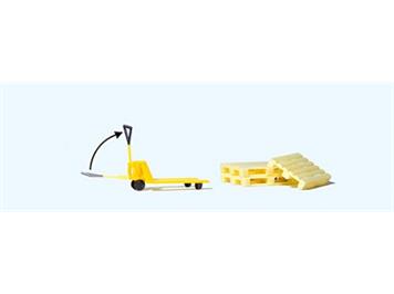 Preiser 17712 Hubwagen, 3 Europaletten, Fertigmodell - H0 (1:87)