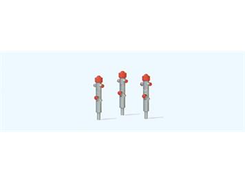 Preiser 17715 Hydranten silber, 3 Stk., Fertigmodell HO