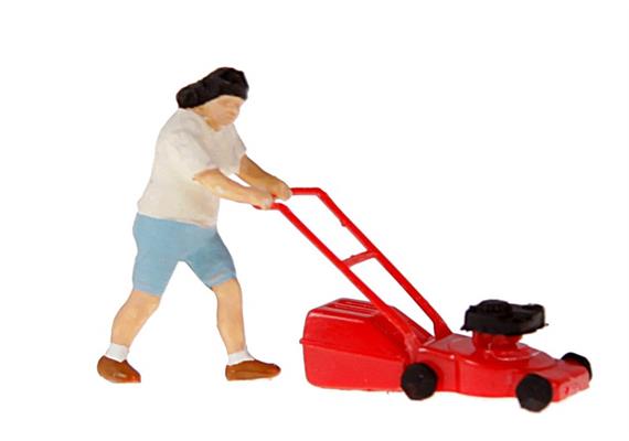 Preiser 28085 Beim Rasenmähen | Bild 1