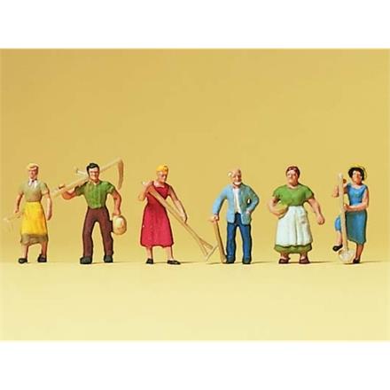 Preiser 79040 Landbevölkerung mit Rechen, Spaten - N (1:160)