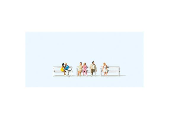 Preiser 79092 Sitzende Paare auf Parkbänken - N (1:160)