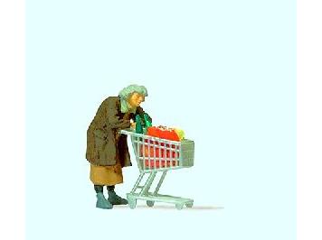 Preiser Obdachlose mit Einkaufswagen HO