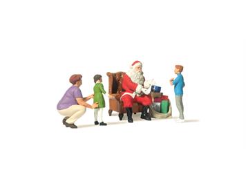 Preiser 44931 Weihnachtsmann in Sessel, Mutter mit Kindern G